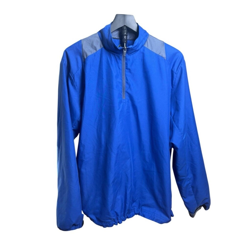 PGA Tour Blue Half-Zip Windbreaker Gray Shoulder Panels Men’s M - Picture 2 of 9
